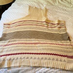 Striped Knit Sweater with Turtleneck